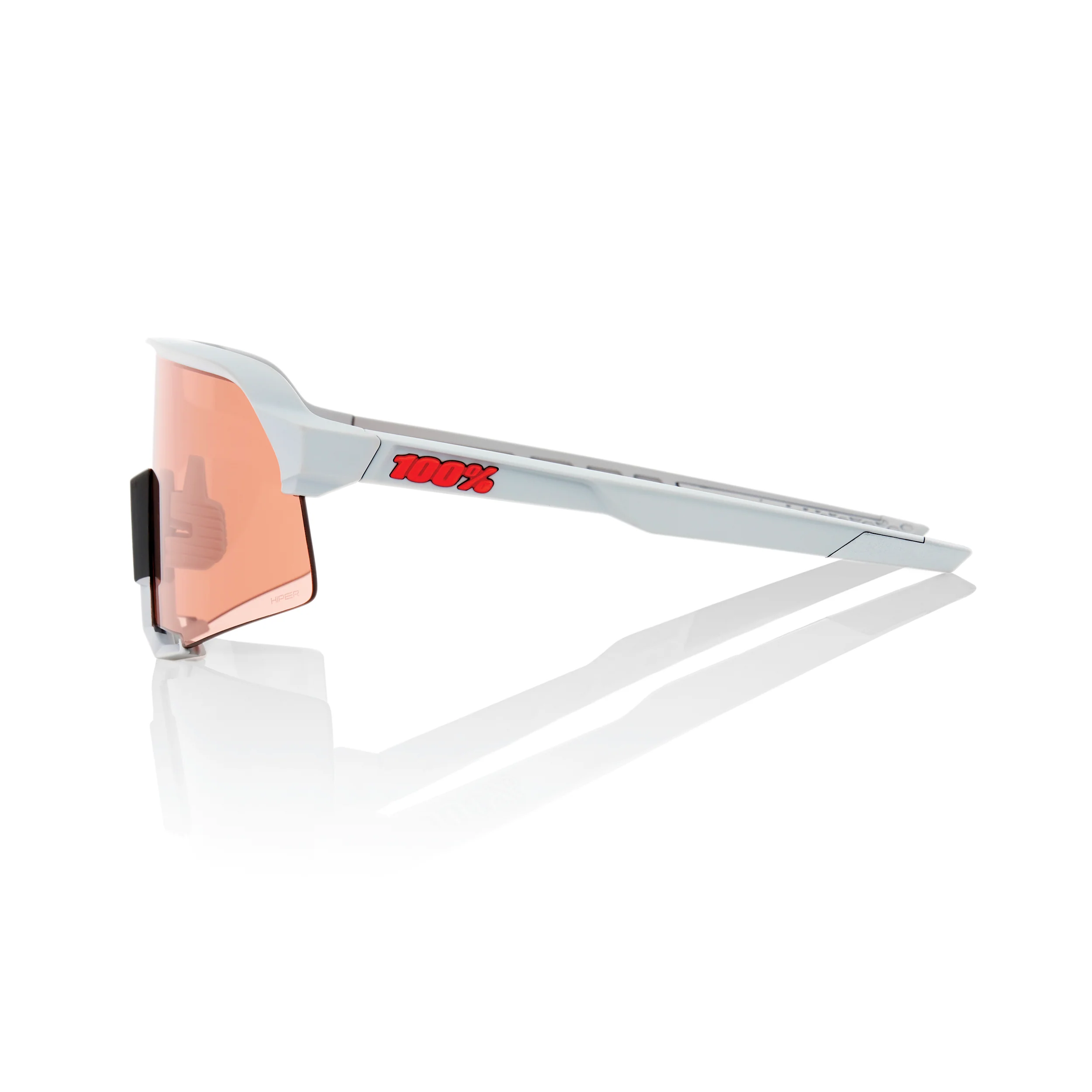 100% S3 Sunglasses - Soft Tact Stone Grey / HiPER Coral Lens - Image 3
