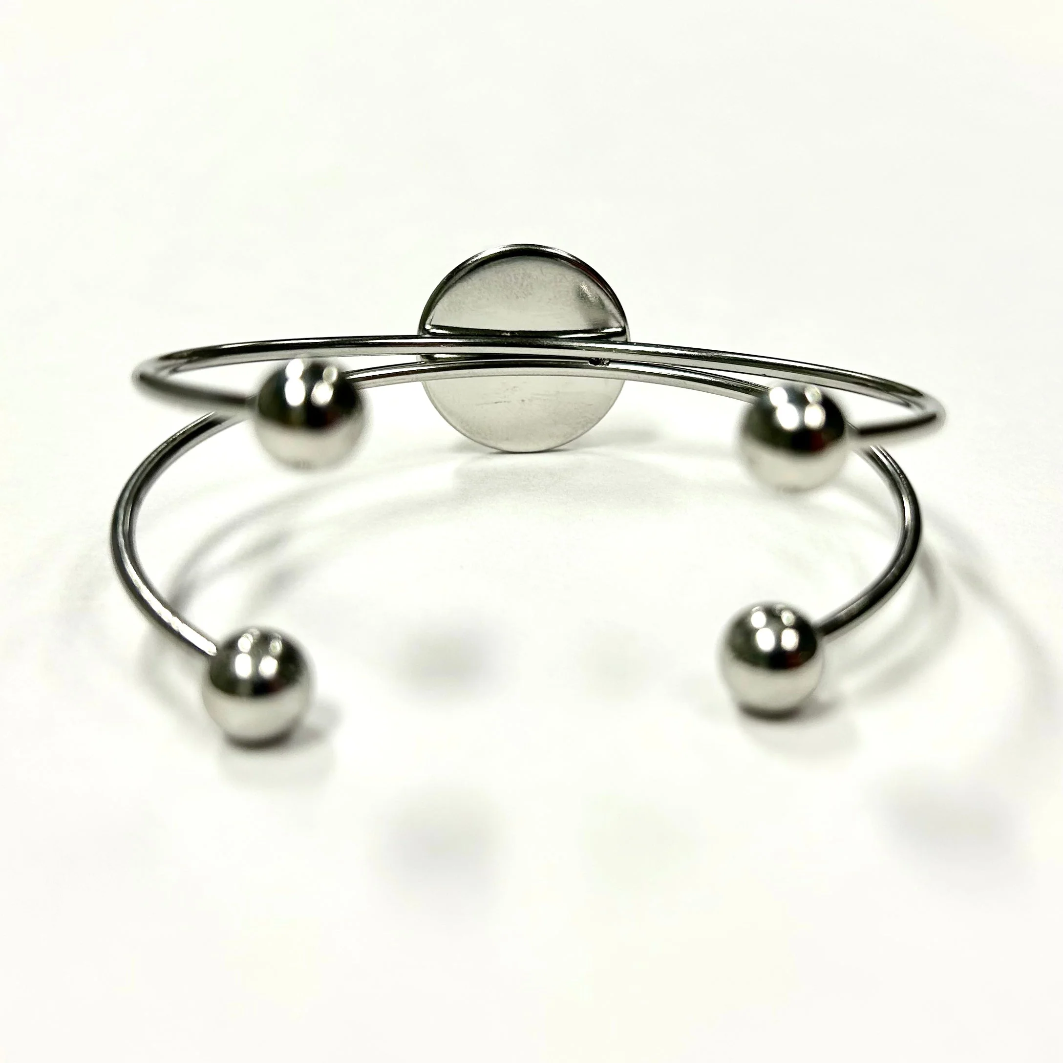 Baseball Seam Silver Bangle - Image 6