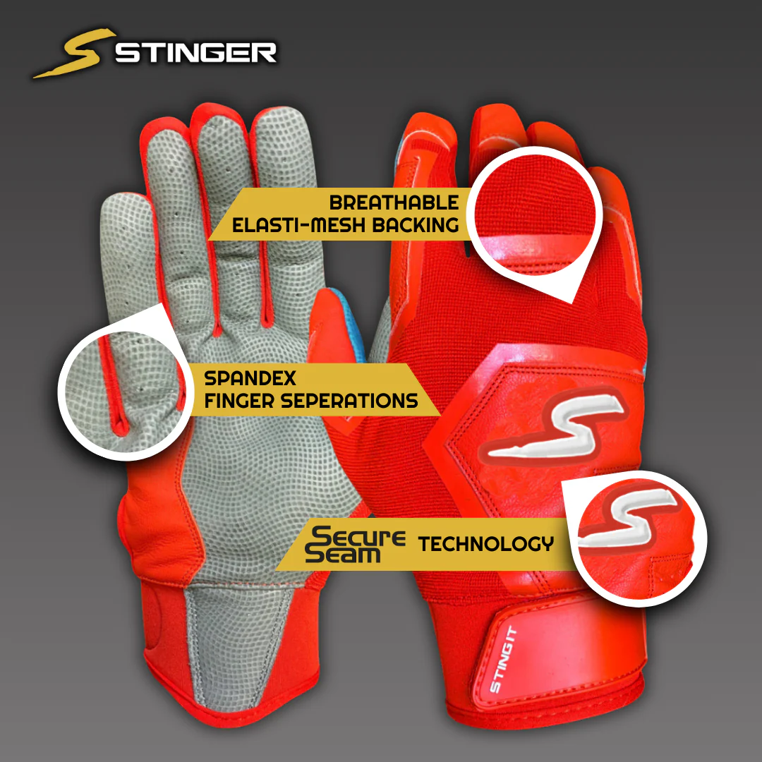 Color Crush Batting Gloves - Smoke Gray (Bee Logo) - Image 14