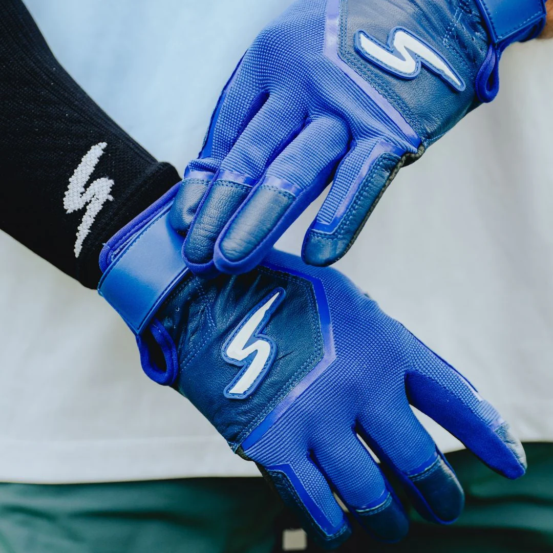 Color Crush Batting Gloves - Royal (Bee Logo) - Image 4