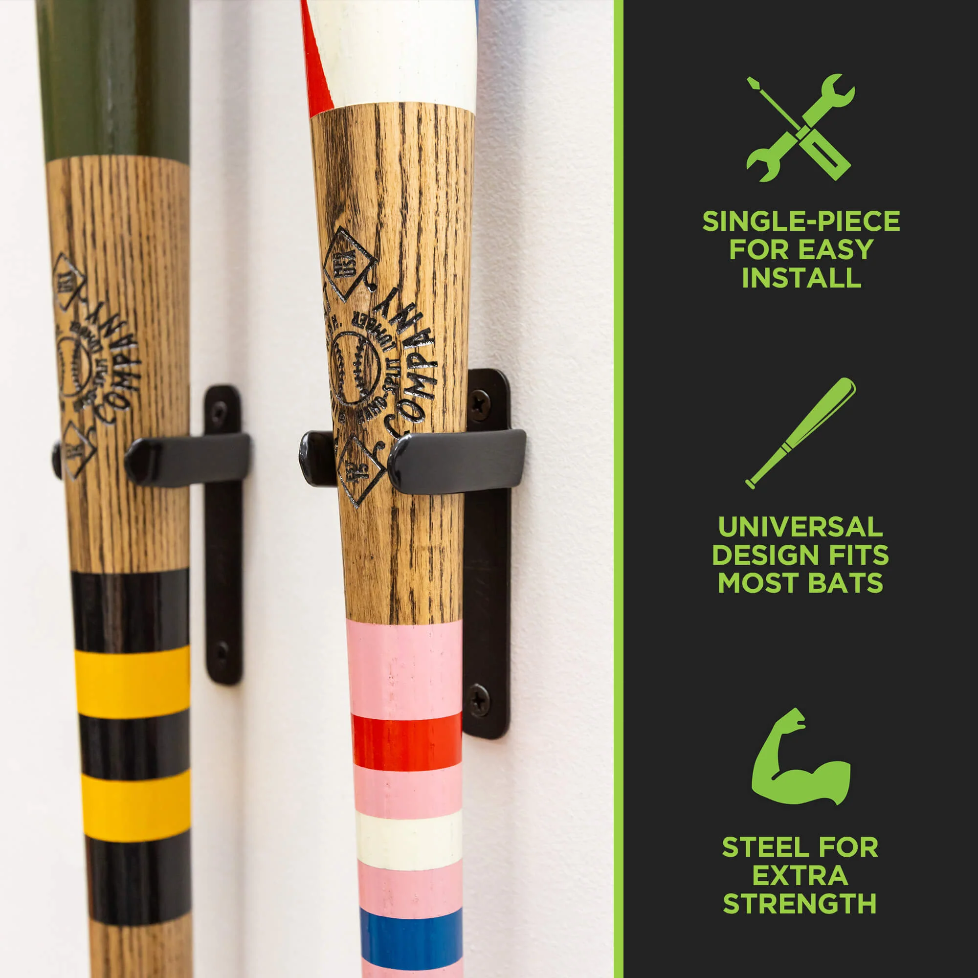 HIDEit VBat Pro | Vertical Baseball Bat Wall Mount - Image 5