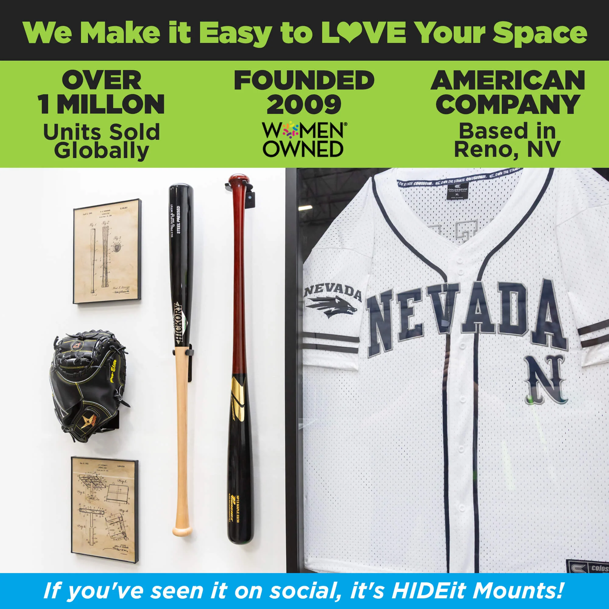 HIDEit VBat Pro | Vertical Baseball Bat Wall Mount - Image 6