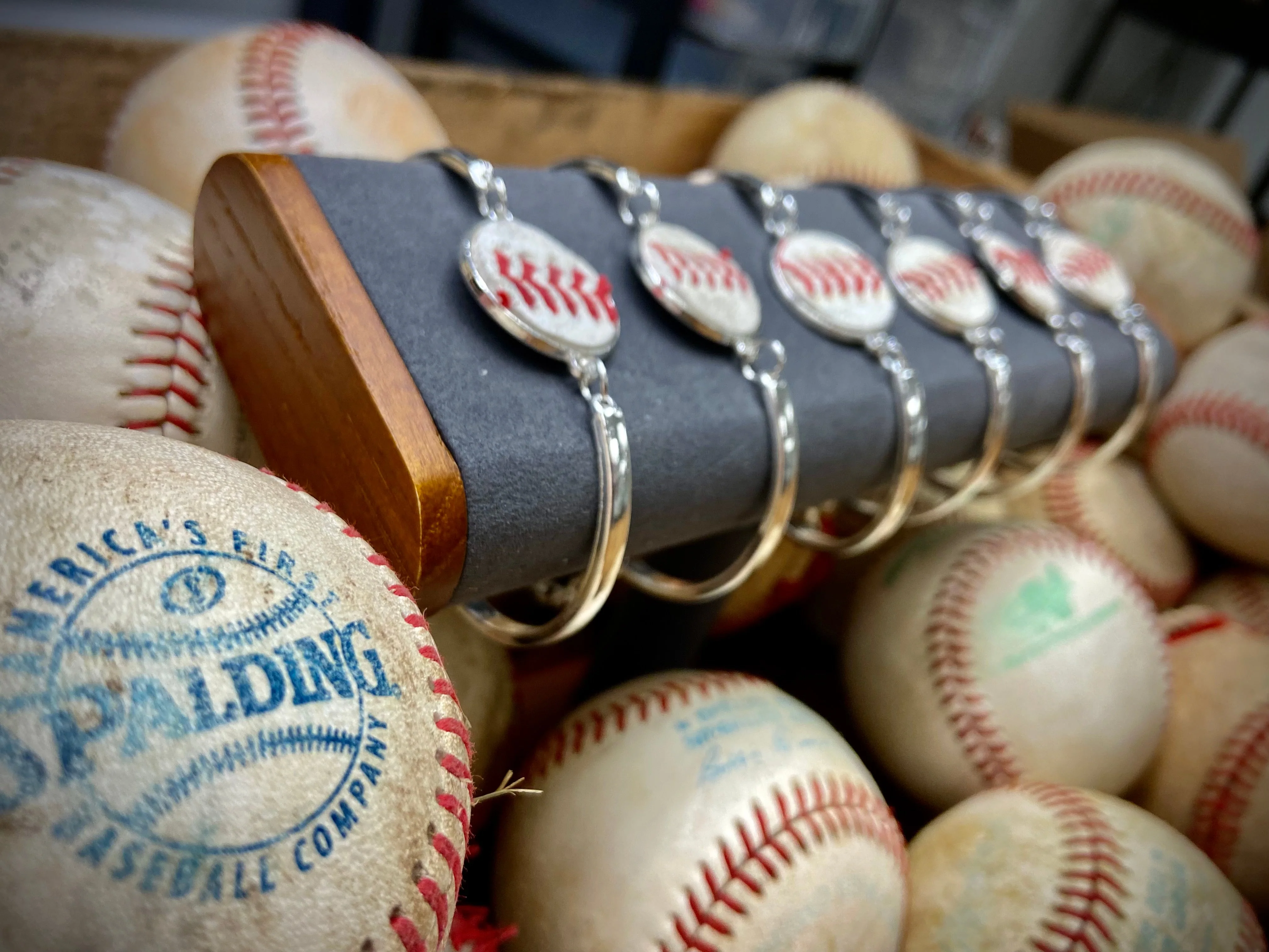 Silver Baseball Seam Bracelet - Image 6