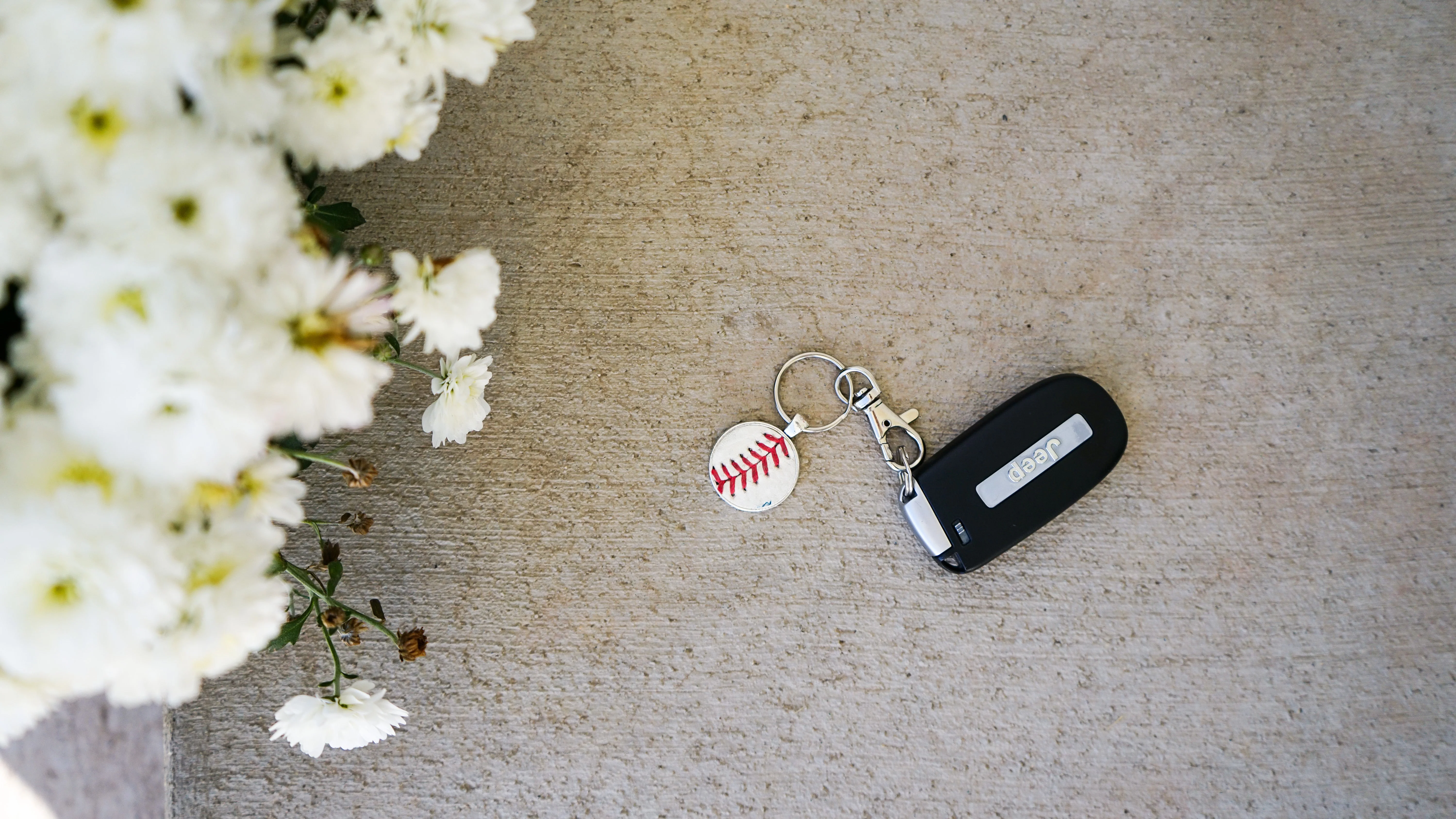 Silver Baseball Seam Keychain - Image 2
