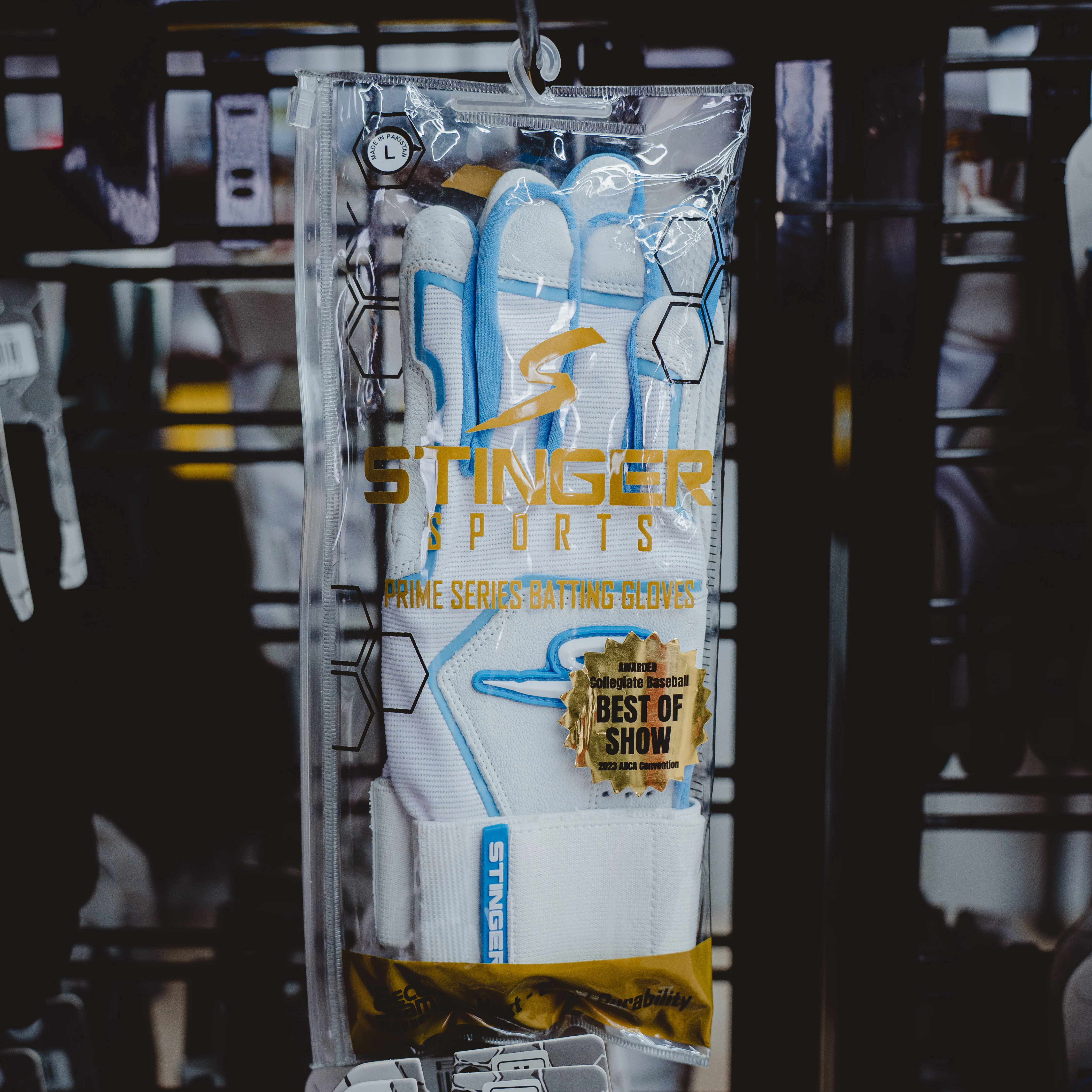 Winder Series Batting Gloves - Columbia Blue & White - Image 5