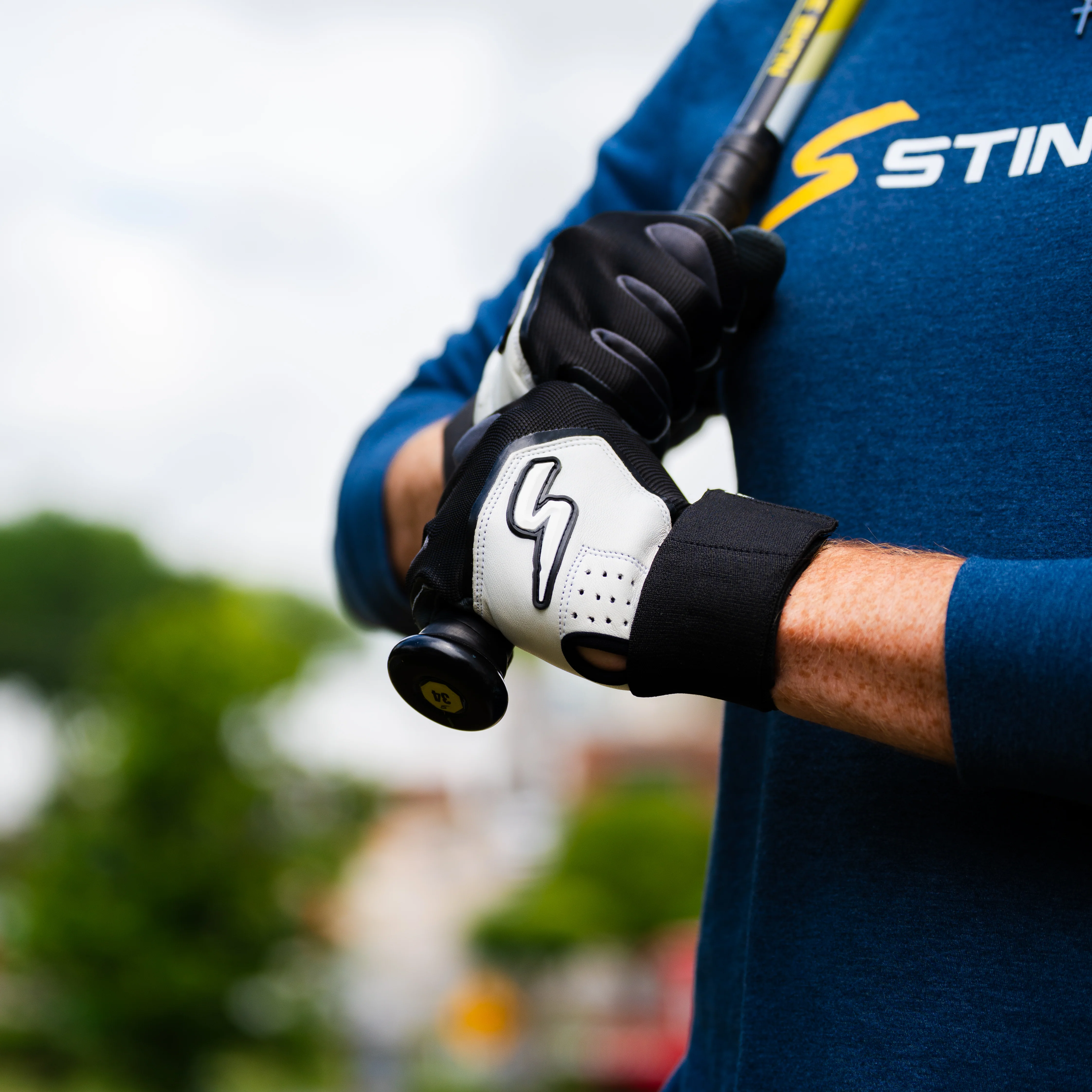 Winder Series Batting Gloves - Graphite/Black & White - Image 2