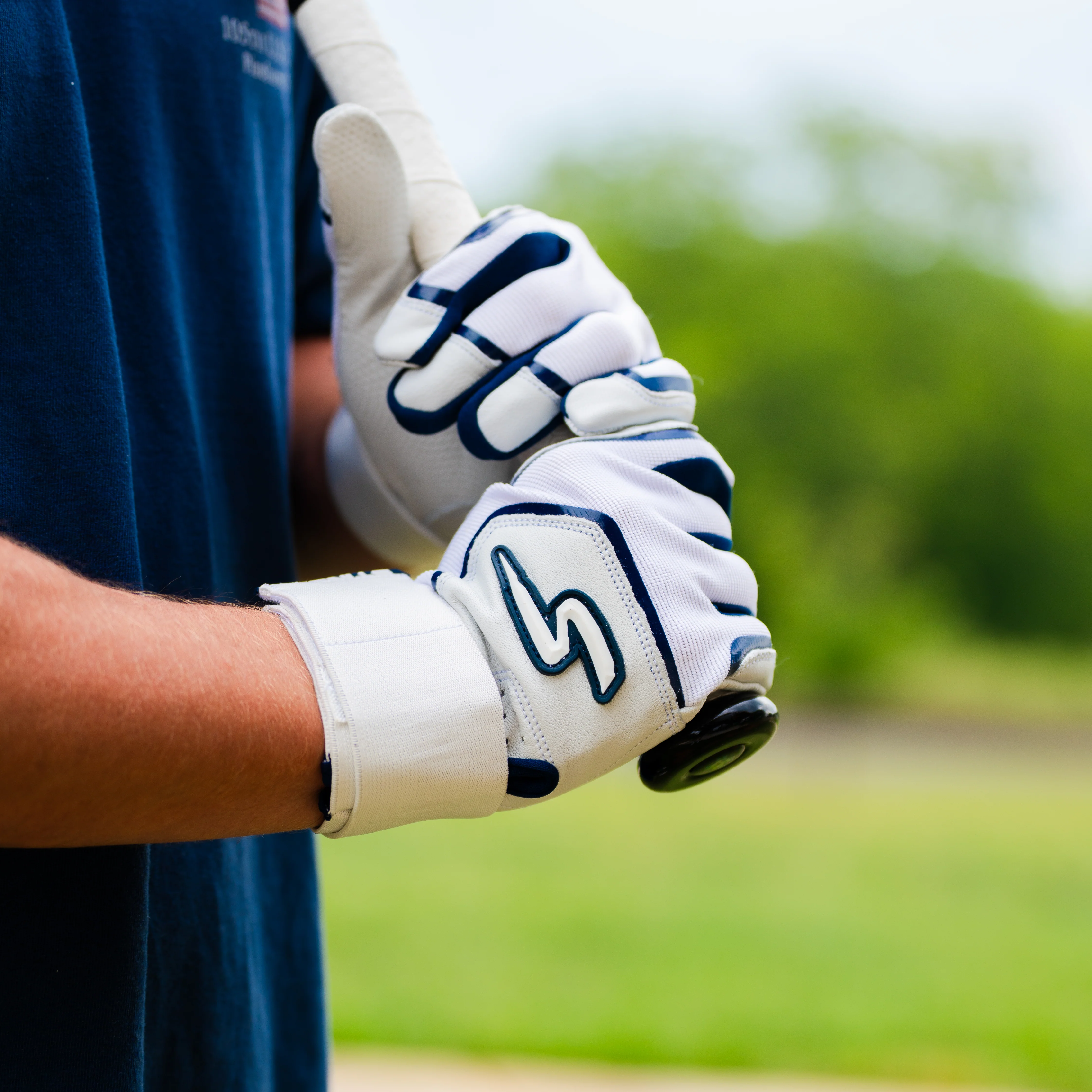 Winder Series Batting Gloves - Navy & White - Image 2