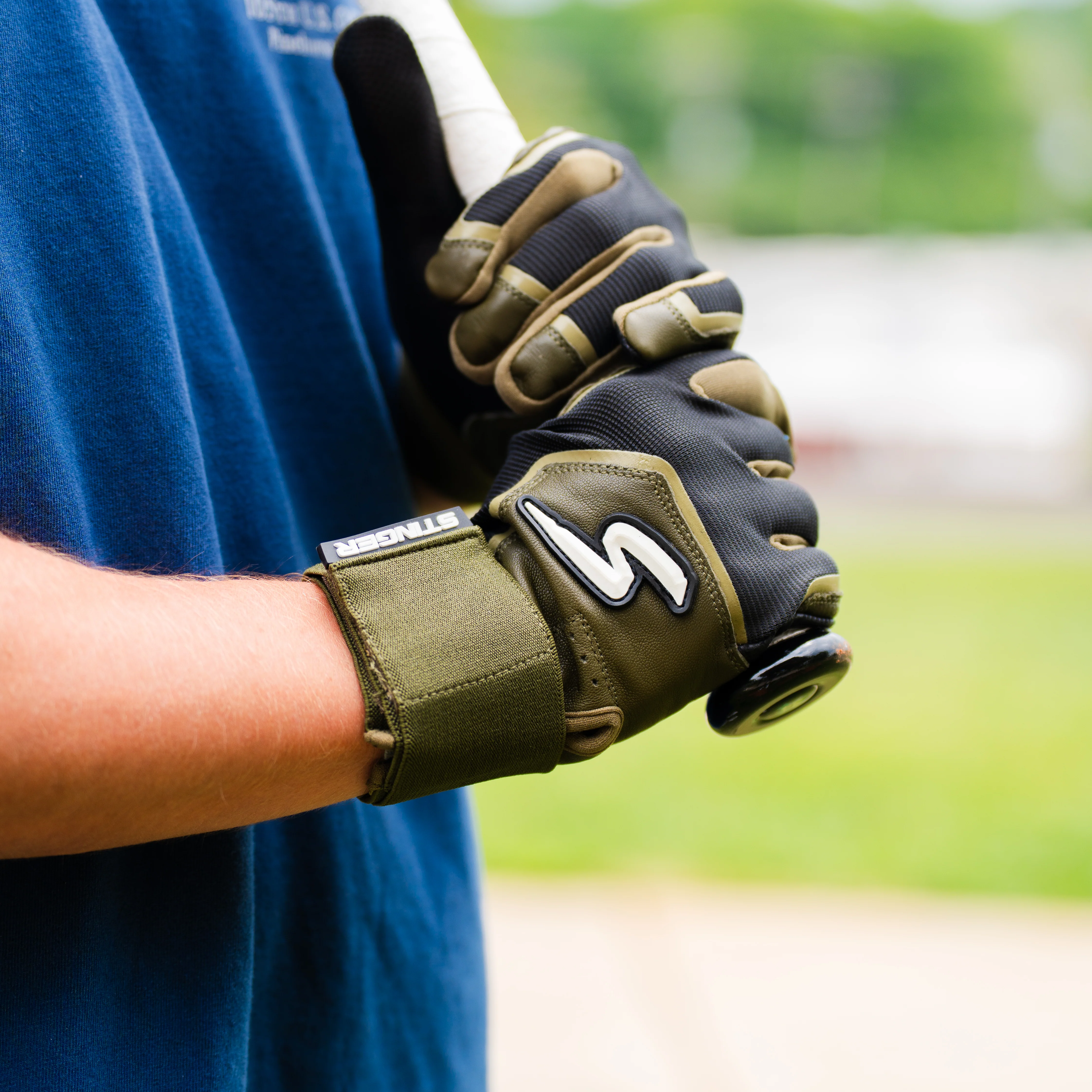 Winder Series Batting Gloves - Military Green & Black - Image 2
