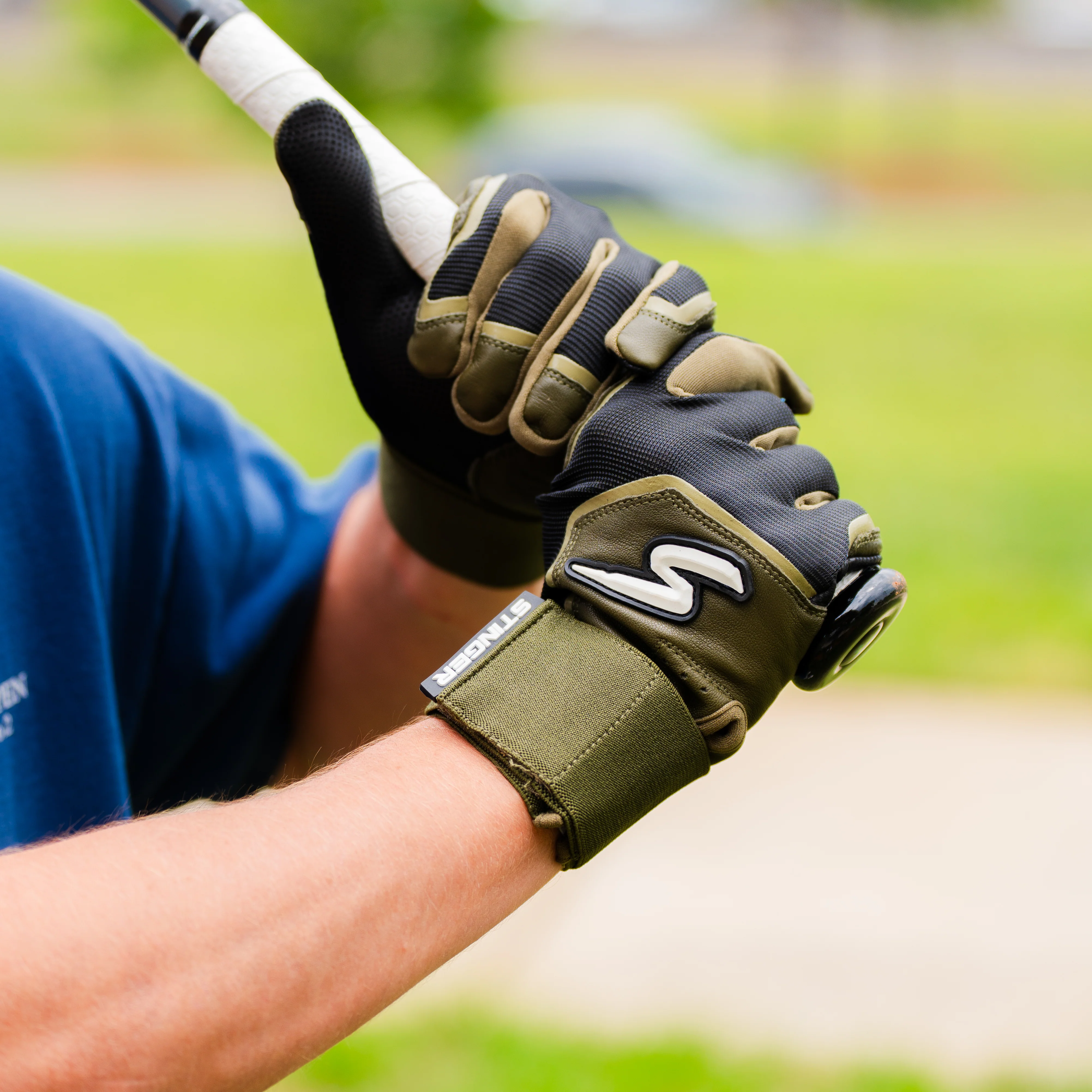 Winder Series Batting Gloves - Military Green & Black - Image 3