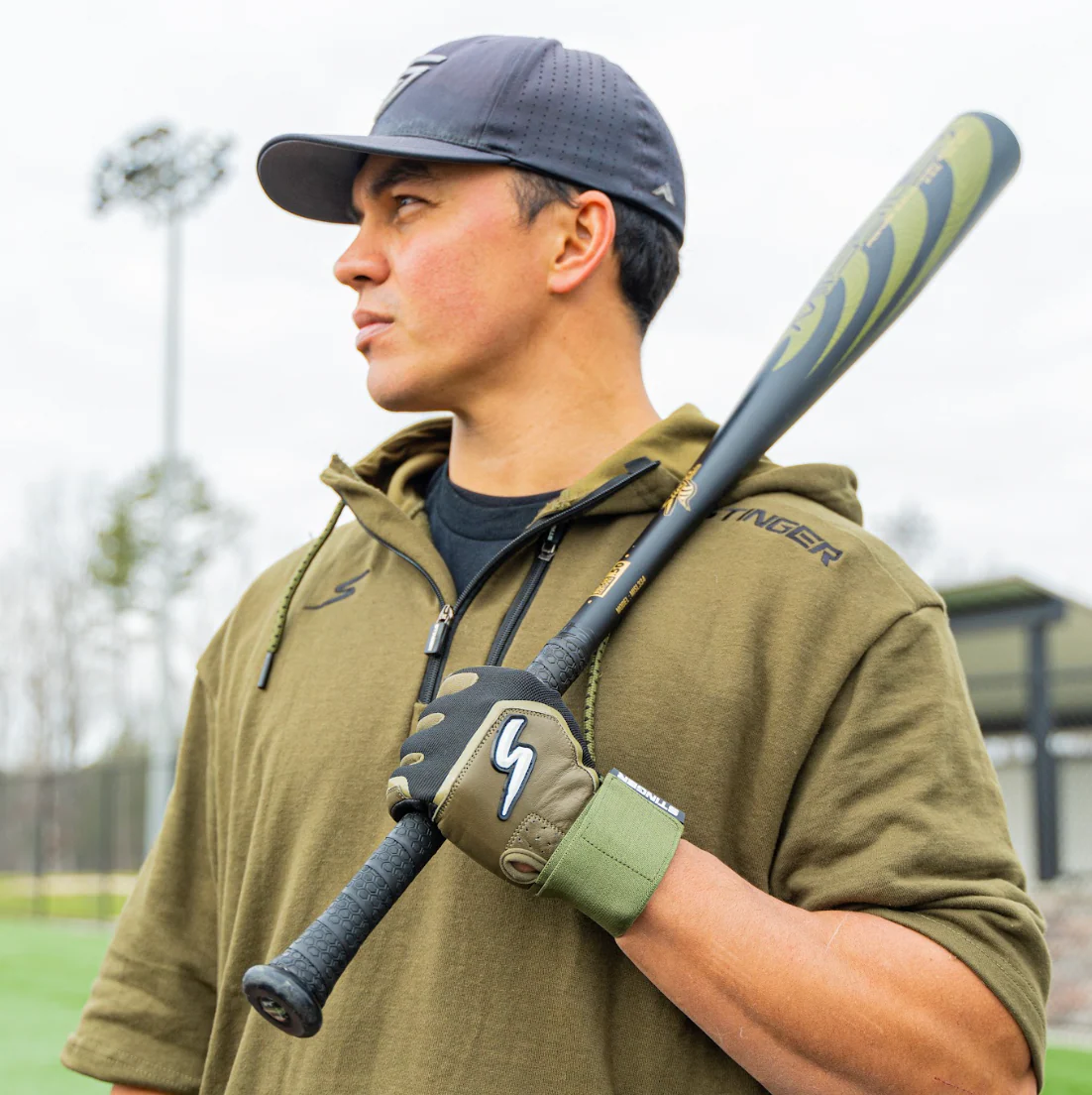 Winder Series Batting Gloves - Military Green & Black - Image 6