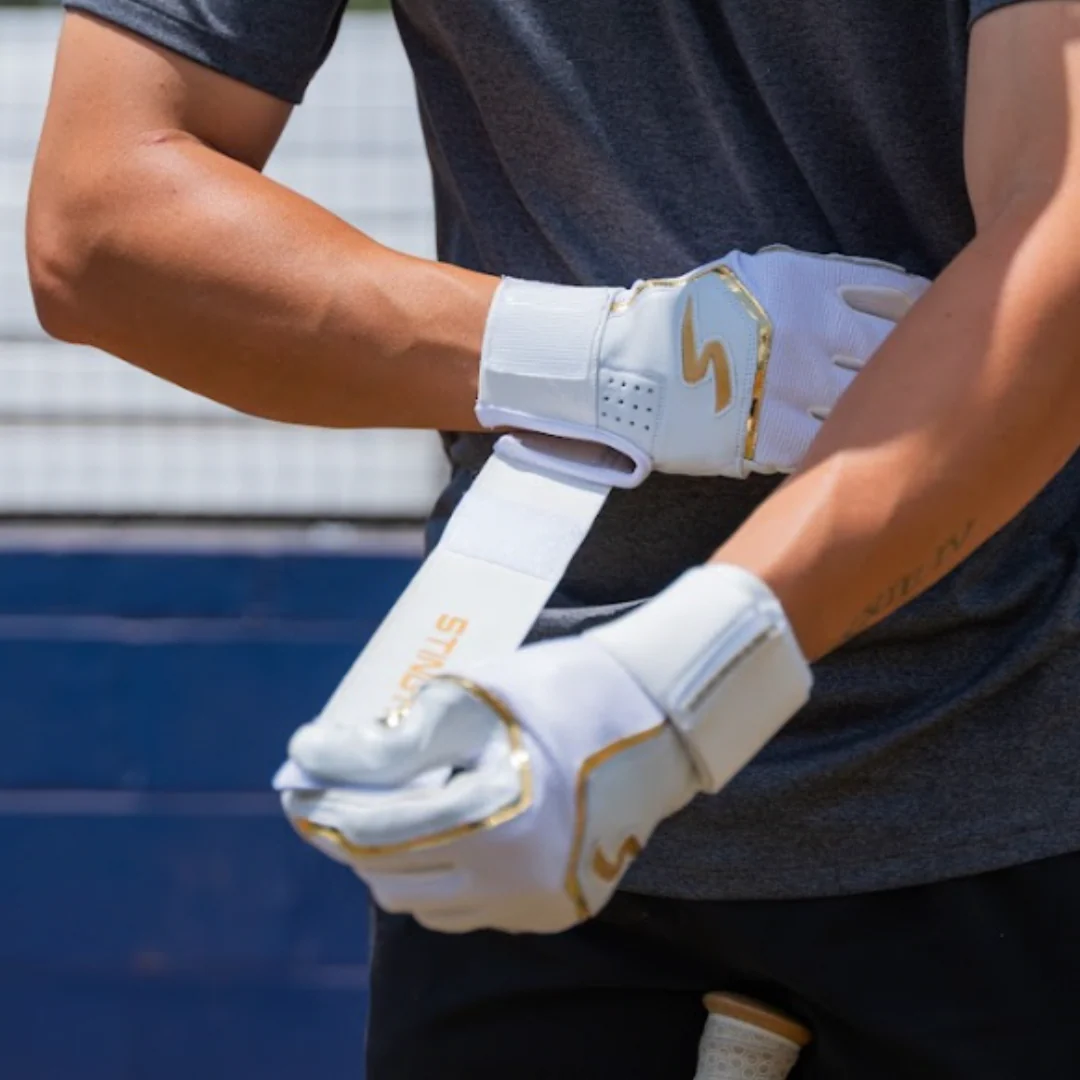 Winder Series Batting Gloves - White & Gold Chrome - Image 7